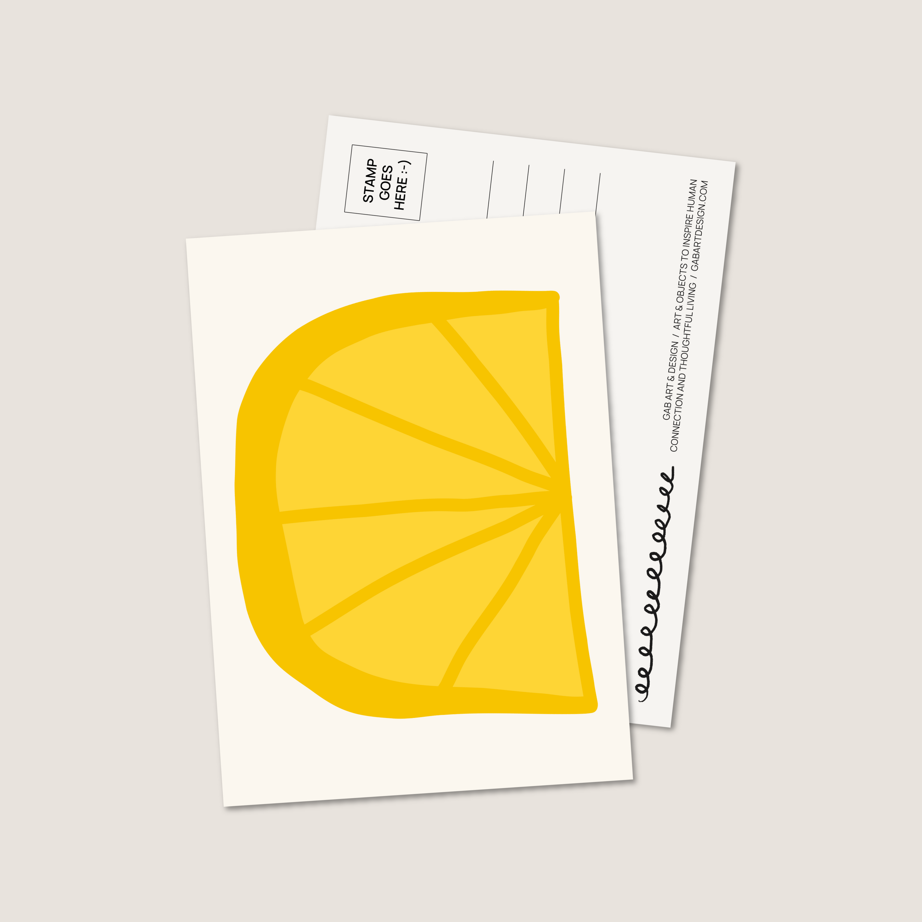 lemon postcard print