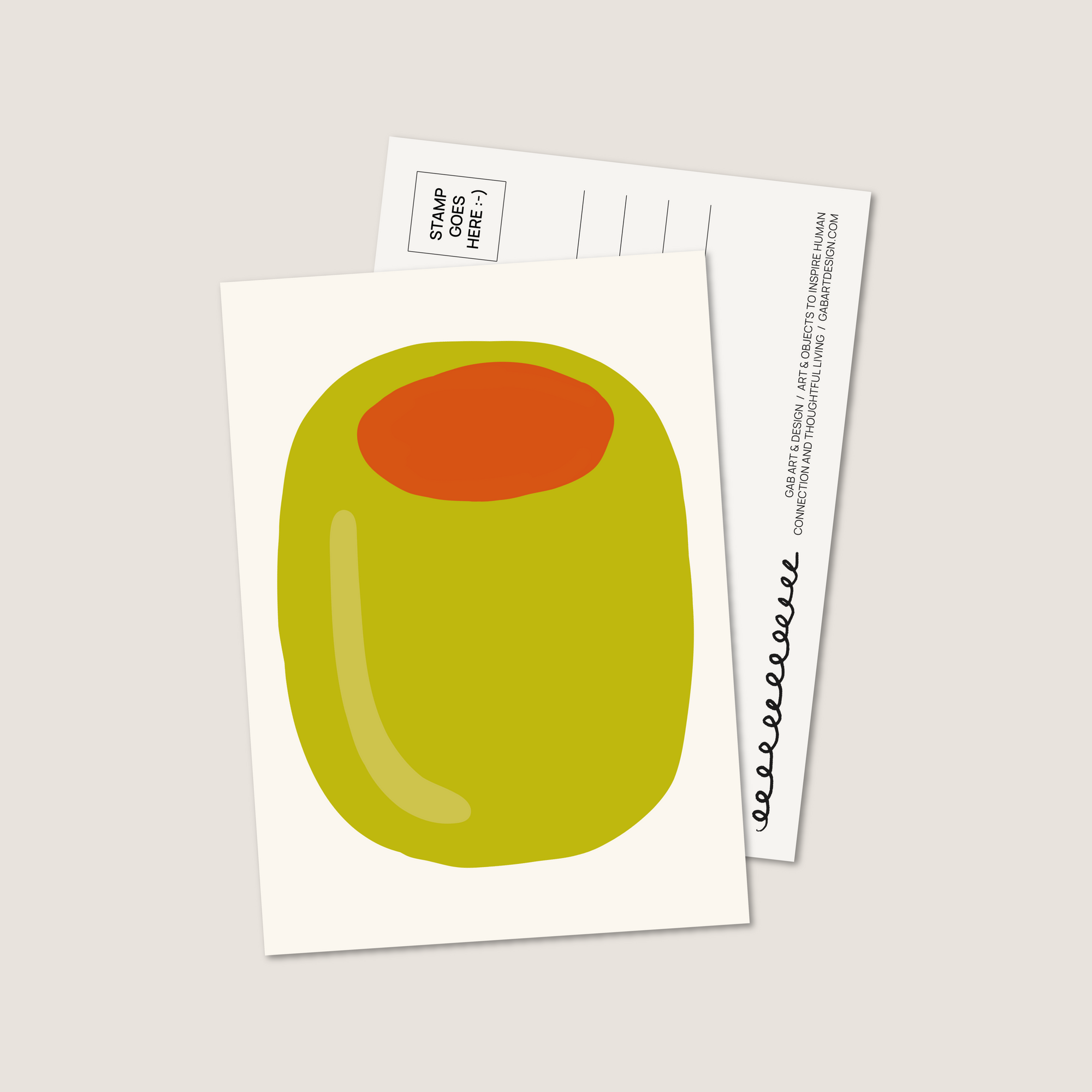 olive postcard print