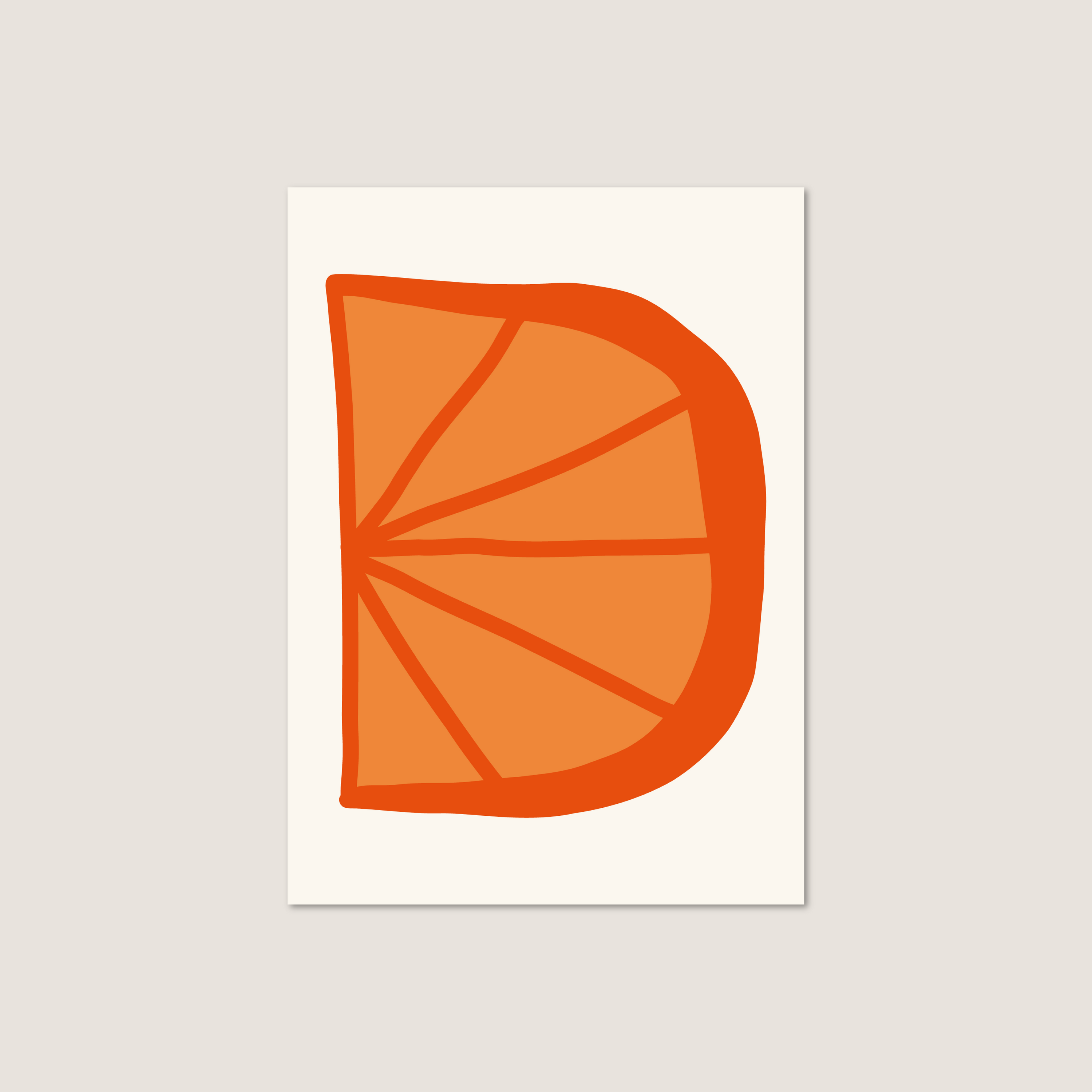 orange postcard print