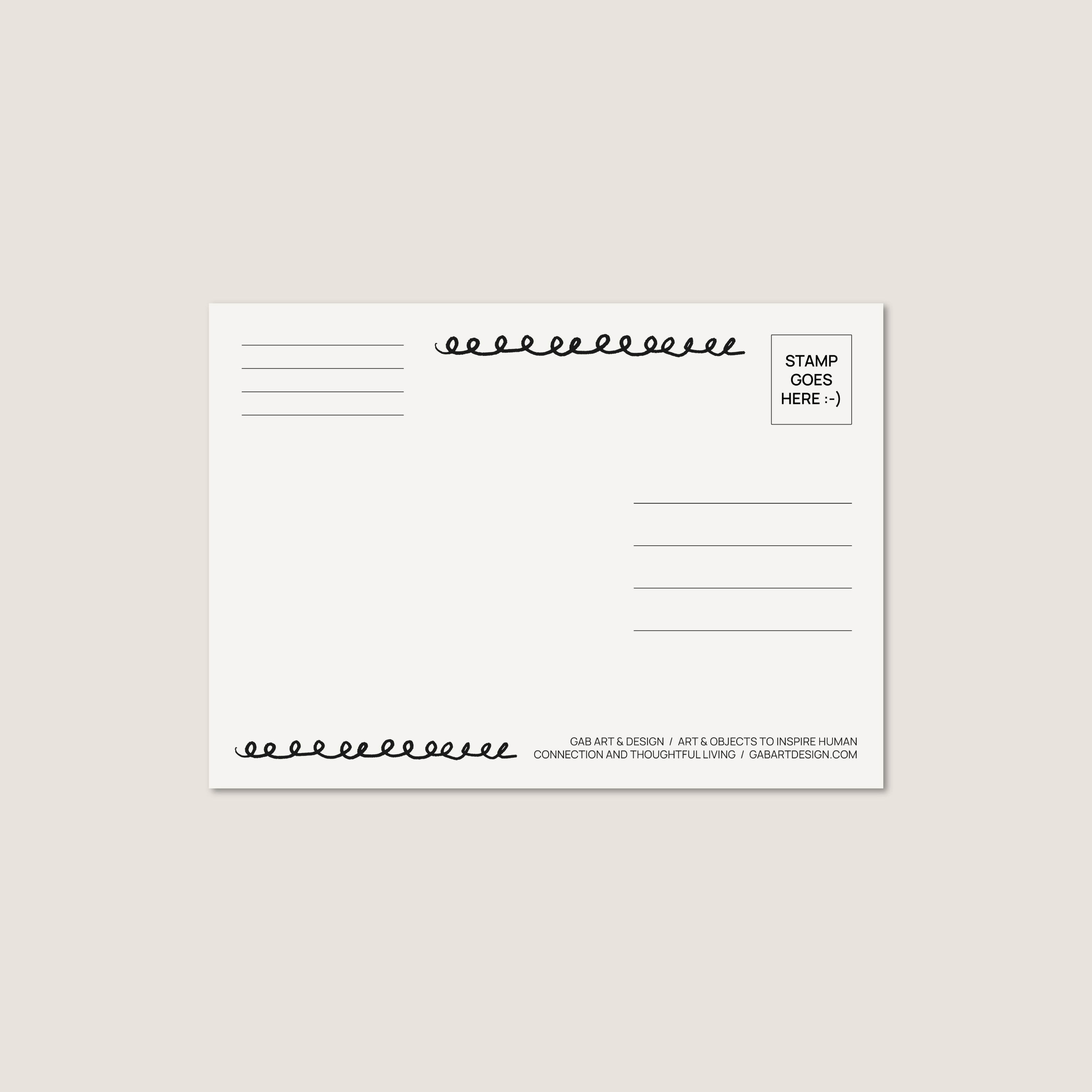 orange postcard print