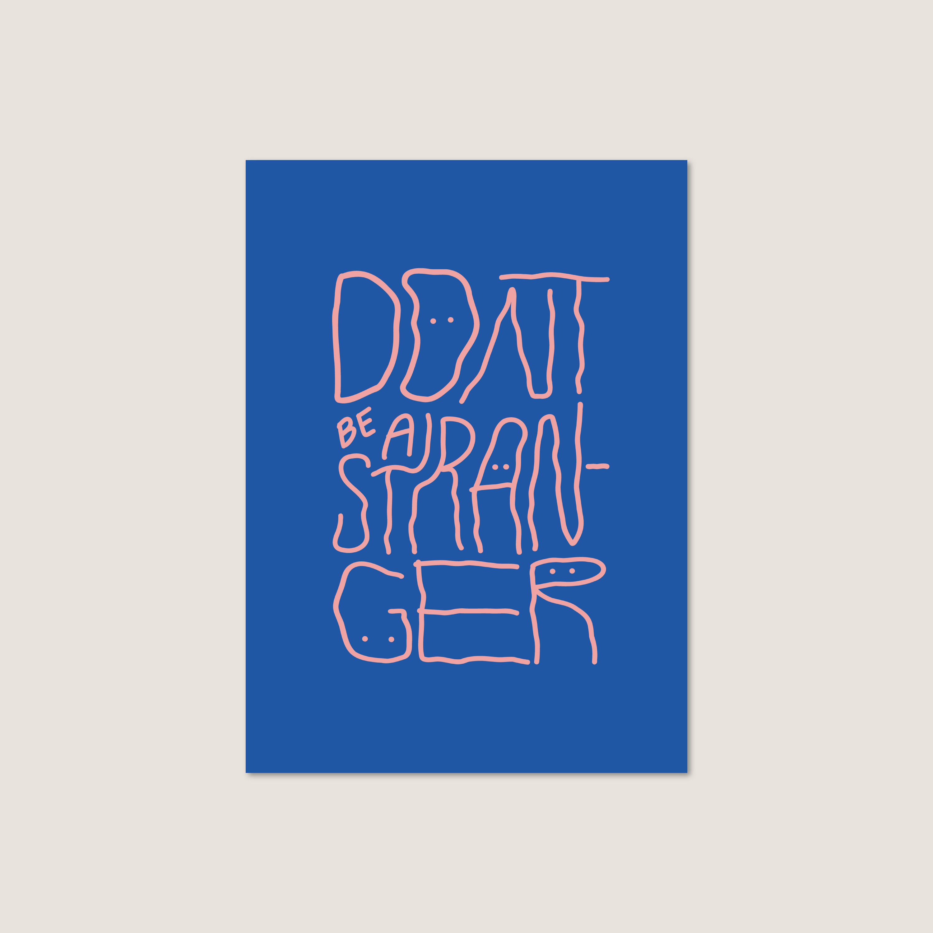 don't be a stranger postcard print